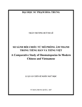 So sánh đối chiếu từ mô phỏng âm thanh trong tiếng hán và tiếng việt