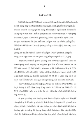 Luận văn nghiªn cøu thùc tr¹ng bệnh đái tháo đường và đánh giá kết quả quản lý chương trình phòng chống bệnh đái tháo đường ở người 30 69 tuổi tại huyện yên sơn