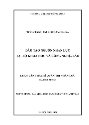 Luận văn đào tạo nguồn nhân lực tại bộ khoa học và công nghệ lào