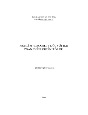 Nghiệm viscosity đối với bài toán điều khiển tối ưu