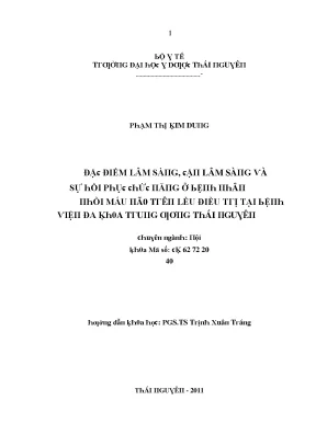 Luận văn đặc điểm lâm sàng cận lâm sàng và sự hồi phục chức năng ở bệnh nhân nhồi máu não trên lều điều trị tại bệnh viện đa khoa trung ương thái nguyên