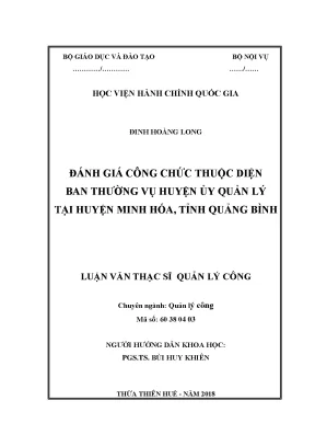 Luận văn đánh giá công chức thuộc diện ban thường vụ huyện ủy quản lý tại huyện minh hóa tình quảng bình