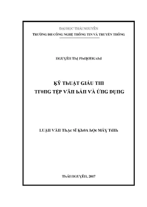 Luận văn kỹ thuật giấu tin trong tệp văn bản và ứng dụng