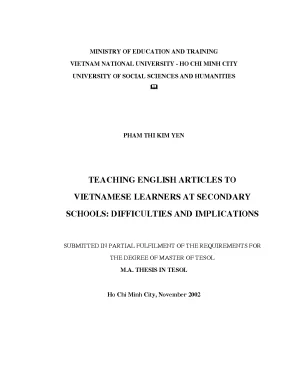 Teaching english articles to vietnamese learners at secondary schools difficulties and implications