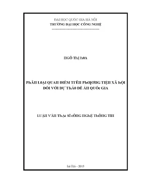 Luận văn phân loại quan điểm trên phương tiện xã hội đối với dự thảo đề án quốc gia