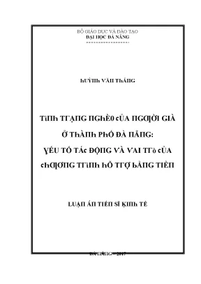 Luận văn tình trạng nghèo của người gia ở thành phố đà nẵng yếu tố tác động và vai trò của chương trình hỗ trợ bằng tiền