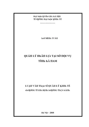 Luận văn quản lý nhân lực tại sở nội vụ tỉnh hà nam