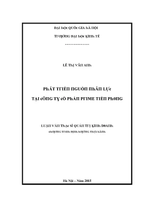 Luận văn phát triển nguồn nhân lực tại công ty cổ phần prime tiền phong