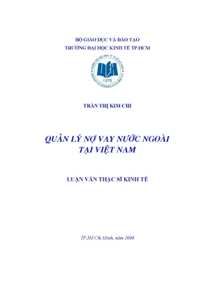 Luận văn ths quản lý nợ vay nước ngoài tại việt nam