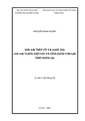 Luận văn giải bài toán về va chạm dọc của hai thanh đàn hồi và ứng dụng vào bài toán đóng cọc