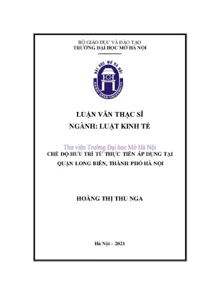 Chế độ hưu trí từ thực tiễn áp dụng tại quận long biên thành phố hà nội