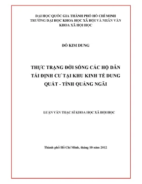 Thực trạng đời sống các hộ dân tái định cư tại khu kinh tế dung quất tỉnh quảng ngãi