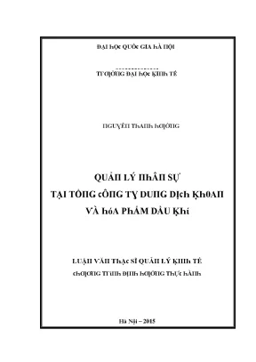 Luận văn quản lý nhân sự tại tổng công ty dung dịch khoan và hóa phẩm dầu khí