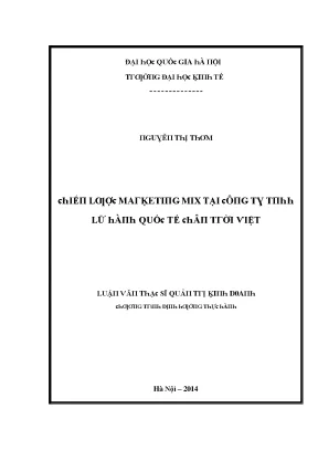 Luận văn chiến lược marketing mix tại công ty tnhh lữ hành quốc tế chân trời việt
