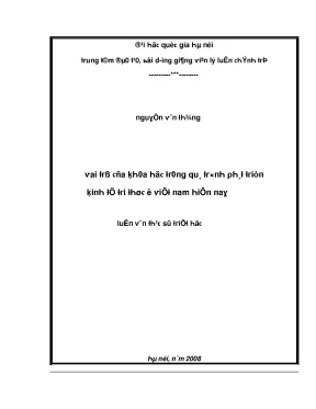 Luận văn thạc sĩ vai trò của khoa học trong quá trình phát triển kinh tế tri thức ở việt nam hiện nay