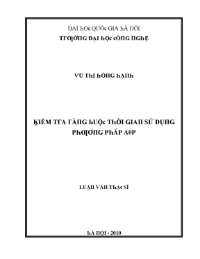Luận văn kiểm tra ràng buộc thời gian sử dụng phương pháp aop