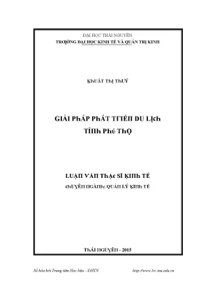 Luận văn giải pháp phát triển du lịch tỉnh phú thọ