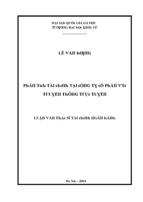 Luận văn phân tích tài chính tại công ty cổ phần vtc truyền thông trực tuyến