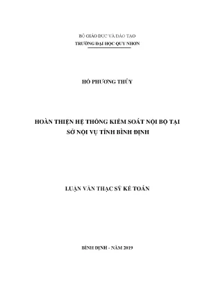 Luận văn hoàn thiện hệ thống kiểm soát nội bộ tại sở nội vụ tỉnh bình định