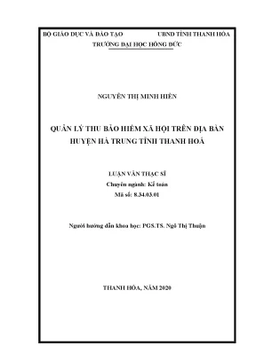 Quản lý thu bảo hiểm xã hội trên địa bàn huyện hà trung tỉnh thanh hoá