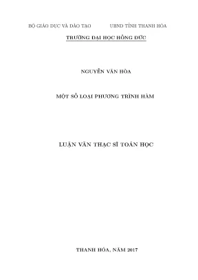 Một số loại phương trình hàm