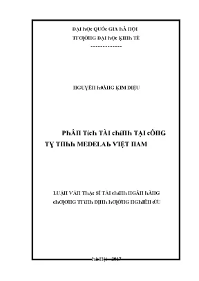 Luận văn phân tích tài chính tại công ty tnhh medelab việt nam