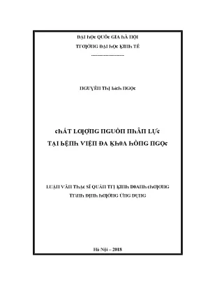 Luận văn chất lượng nguồn nhân lực tại bệnh viện đa khoa hồng ngọc