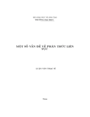 Một số vấn đề về phân thức liên tục