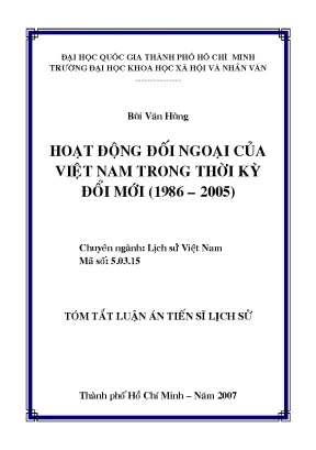 Hoạt động đối ngoại của việt nam trong thời kỳ đổi mới 1986 2005