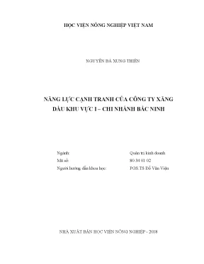 Luận văn năng lực cạnh tranh của công ty xăng dầu khu vực i chi nhánh bắc ninh
