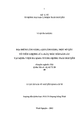 Luận văn đặc điểm lâm sàng cận lâm sàng một số yếu tố tiên lượng của chảy máu não bán cầu tại bệnh viện đa khoa trung ương thái nguyên