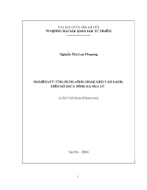 Luận văn thạc sĩ nghiên cứu ứng dụng công nghệ gen vận hành liên hồ chứa sông ba mùa lũ vnu lvts09