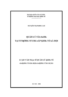 Luận văn quản lý tài chính tại trường trung cấp kinh tế hà nội