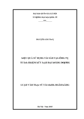 Luận văn hiệu quả sử dụng tài sản tại công ty trách nhiệm hữu hạn đại hoàng dương