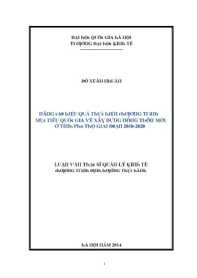 Luận văn nâng cao hiệu quả thực hiện chương trình mục tiêu quốc gia về xây dựng nông thôn mới ở tỉnh phú thọ giai đoạn 2010 2020