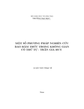 Một số phương pháp nghiên cứu bao hàm thức trong không gian có thứ tự