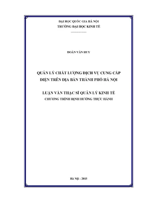 Luận văn ths quản lý chất lượng dịch vụ cung cấp điện trên địa bàn thành phố hà nội