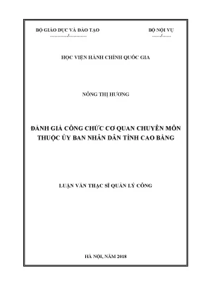 Luận văn đánh giá công chức cơ quan chuyên môn thuộc ủy ban nhân dân tỉnh cao bằng