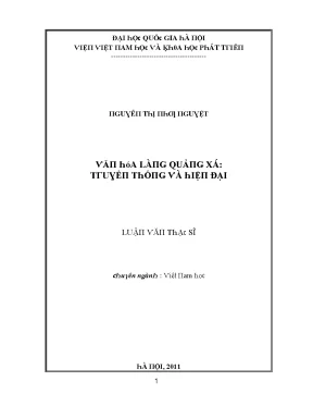 Luận văn thạc sĩ văn hóa làng quảng xá