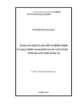Luận văn thạc sĩ đánh giá hiện trạng môi trường nước của hoạt động chăn nuôi gia súc tập trung trên địa bàn tỉnh nghệ an vnu lvts004