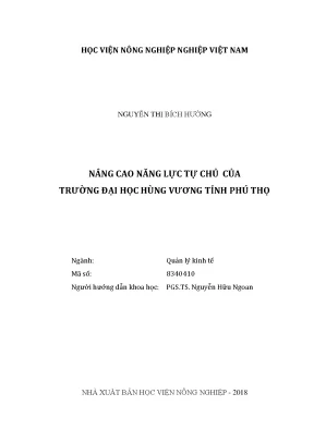 Luận văn nâng cao năng lực tự chủ của trường đại học hùng vương tỉnh phú thọ