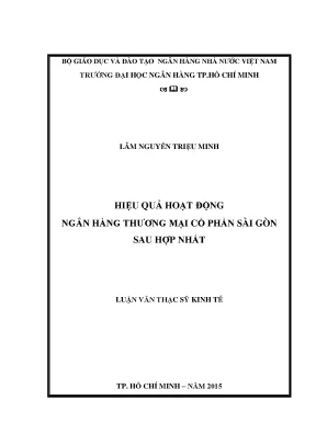 Luận văn hiệu quả hoạt động ngân hàng thương mại cổ phần sài gòn sau hợp nhất