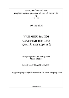 Luận văn thạc sĩ văn miếu hà nội giai đoạn 1884 1945 qua tài liệu lưu trữ