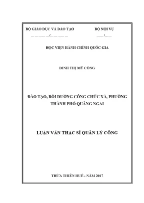 Luận văn đào tạo bồi dưỡng công chức xã phường thành phố quảng ngãi