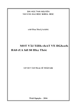 Luận văn một vài tính chất về nghịch đảo của hệ số nhị thức