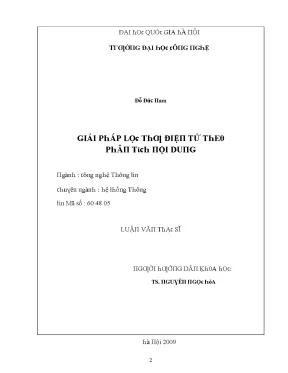 Luận văn giải pháp lọc thư điện tử theo phân tích nội dung