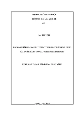 Luận văn nâng cao năng lực cạnh tranh trong hoạt động tín dụng của ngân hàng hợp tác chi nhánh nam định