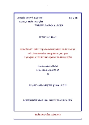 Luận văn nghiên cứu điều trị bảo tồn không phẫu thuật vỡ lách do chấn thương bụng kín tại bệnh viện trung ương thái nguyên