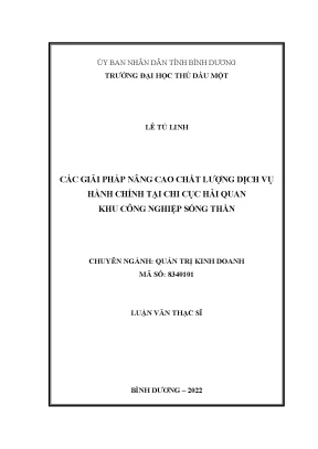 Các giải pháp nâng cao chất lượng dịch vụhành chính tại chi cục hải quan khu công nghiệp sóng thần