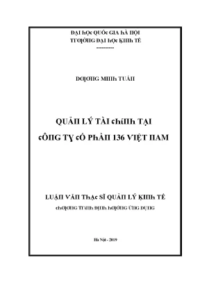 Luận văn quản lý tài chính tại công ty cổ phần 136 việt nam
